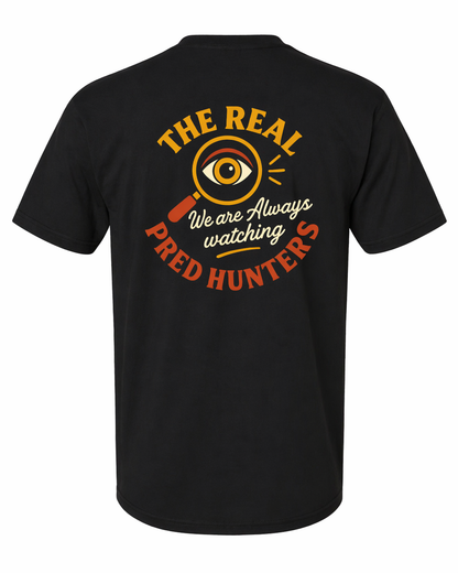 Pred Hunters "We Are Always Watching" Orange & Red Color Logo