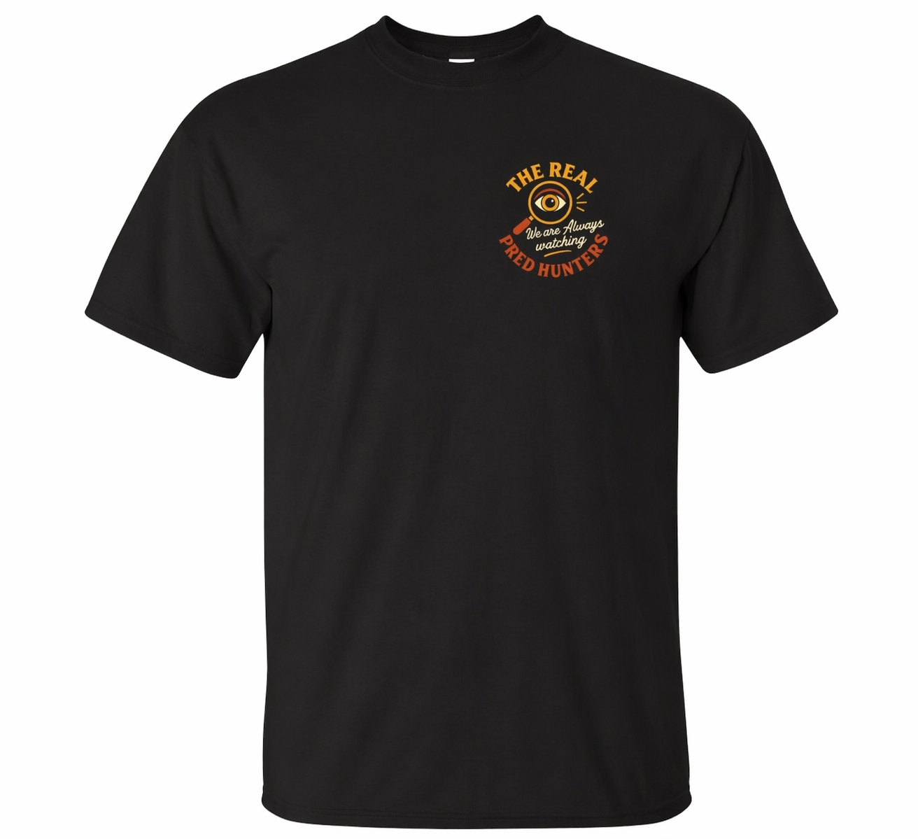 Pred Hunters "We Are Always Watching" Orange & Red Color Logo